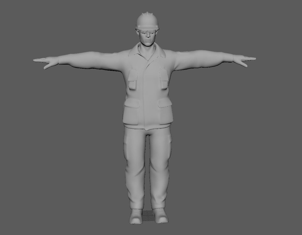Worker Male Realistic rigged Animated Low-poly 3D model_51