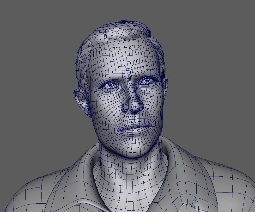 Worker Male Realistic rigged Animated Low-poly 3D model_12