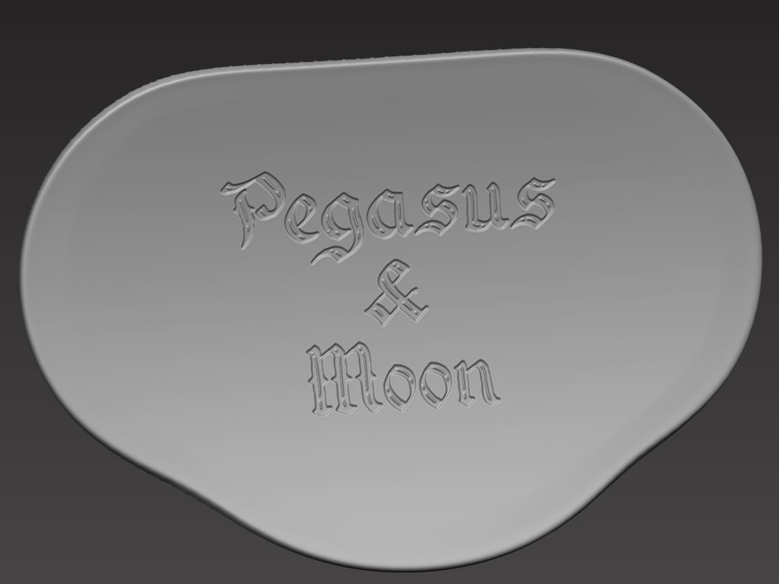 Pegasus silver badge with winged horse Low-poly 3D model_7