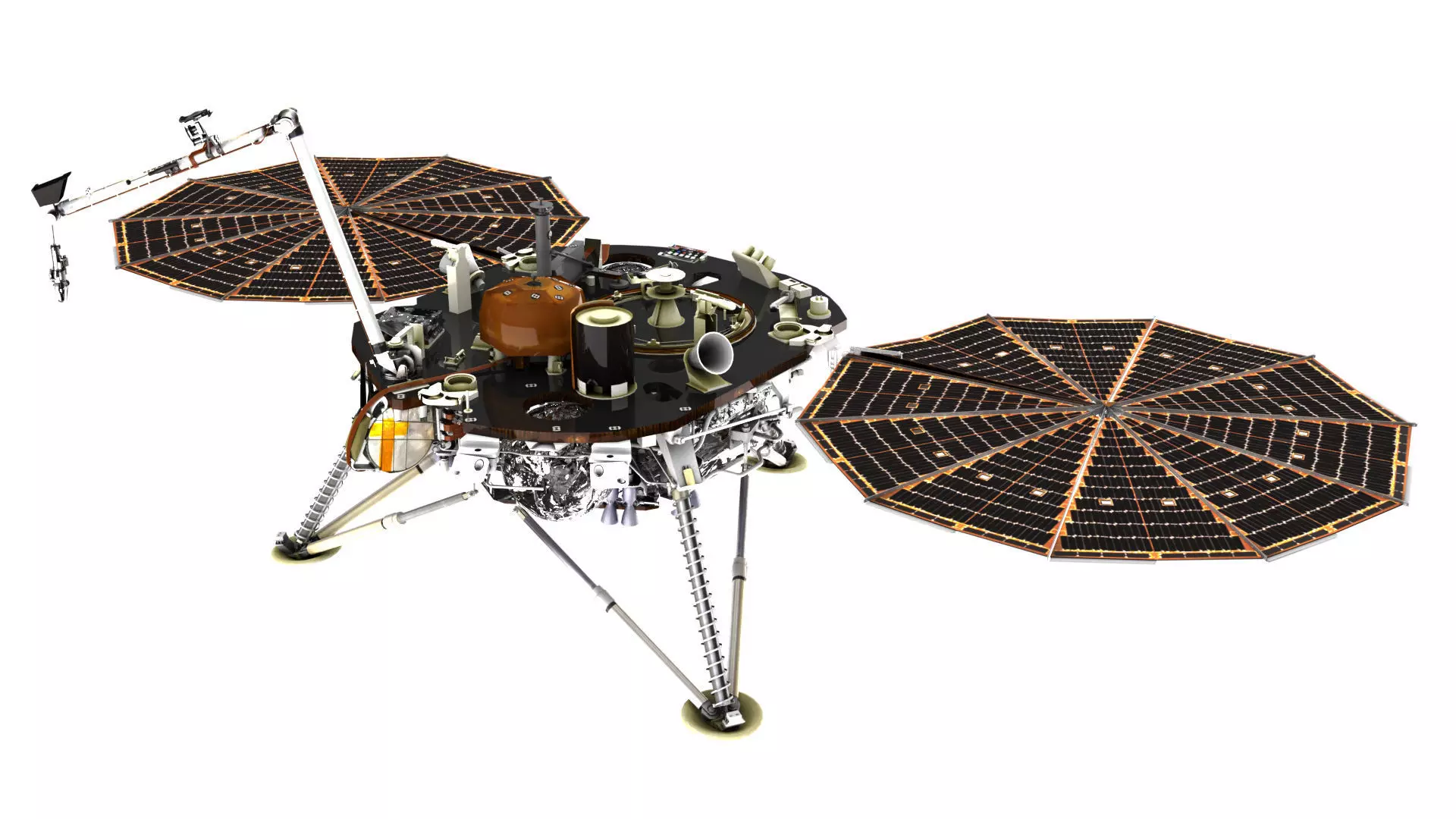 Insight lander Low-poly 3D model_0