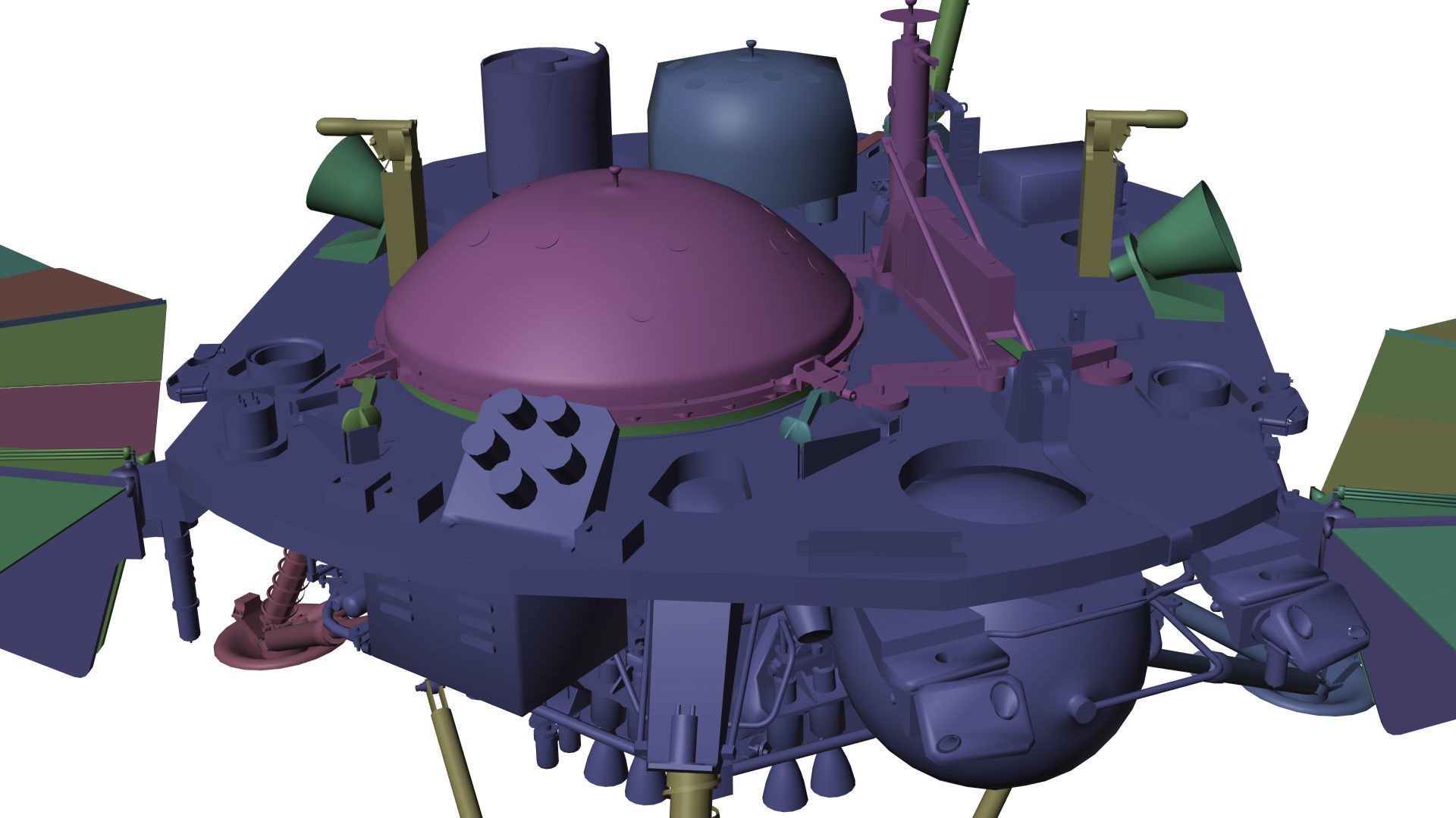 Insight lander Low-poly 3D model_14