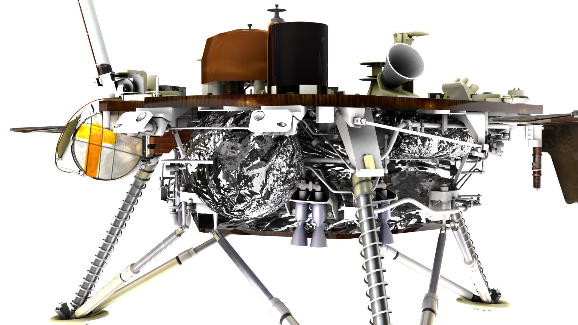 Insight lander Low-poly 3D model_2
