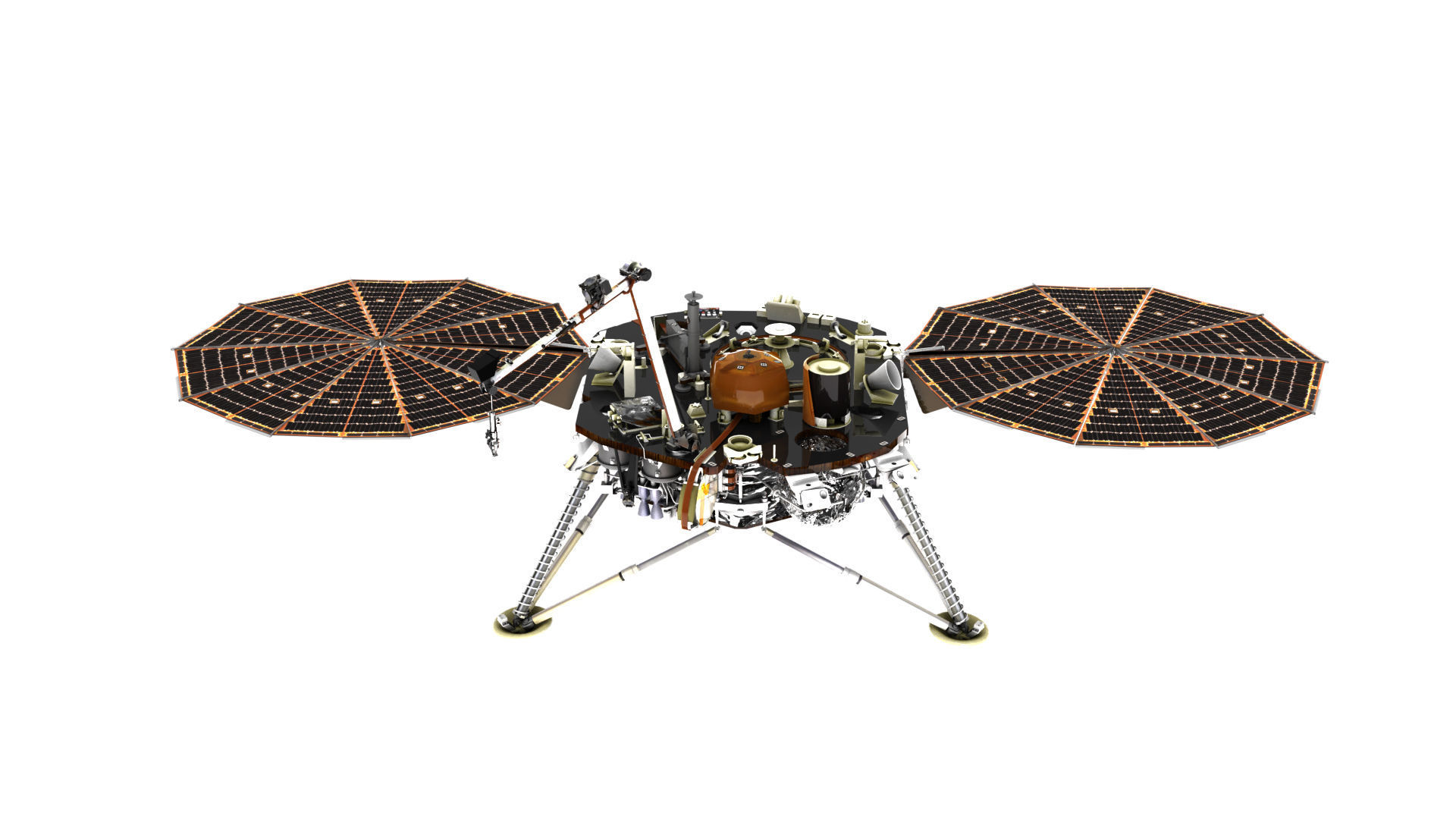 Insight lander Low-poly 3D model_1