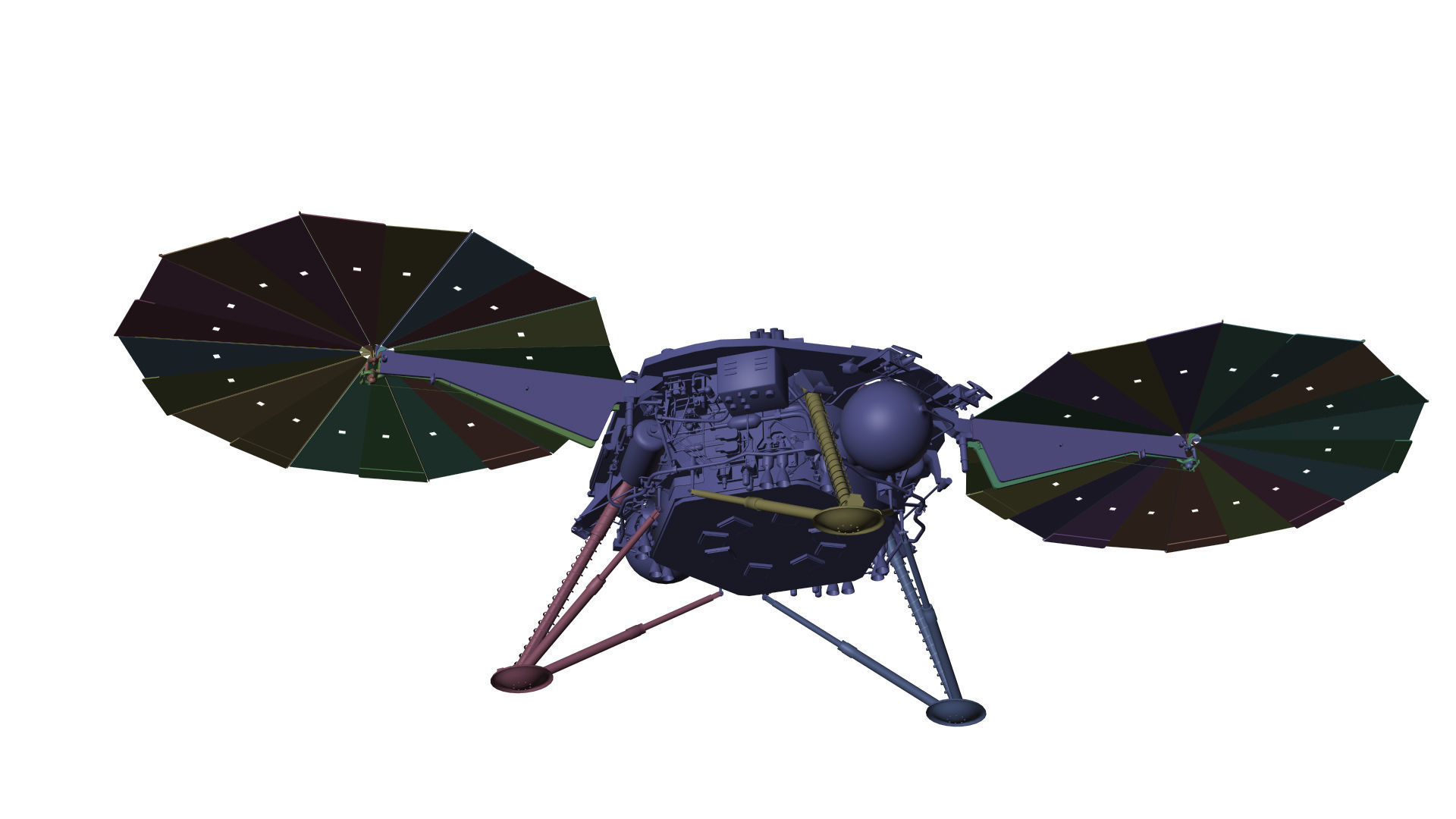 Insight lander Low-poly 3D model_10