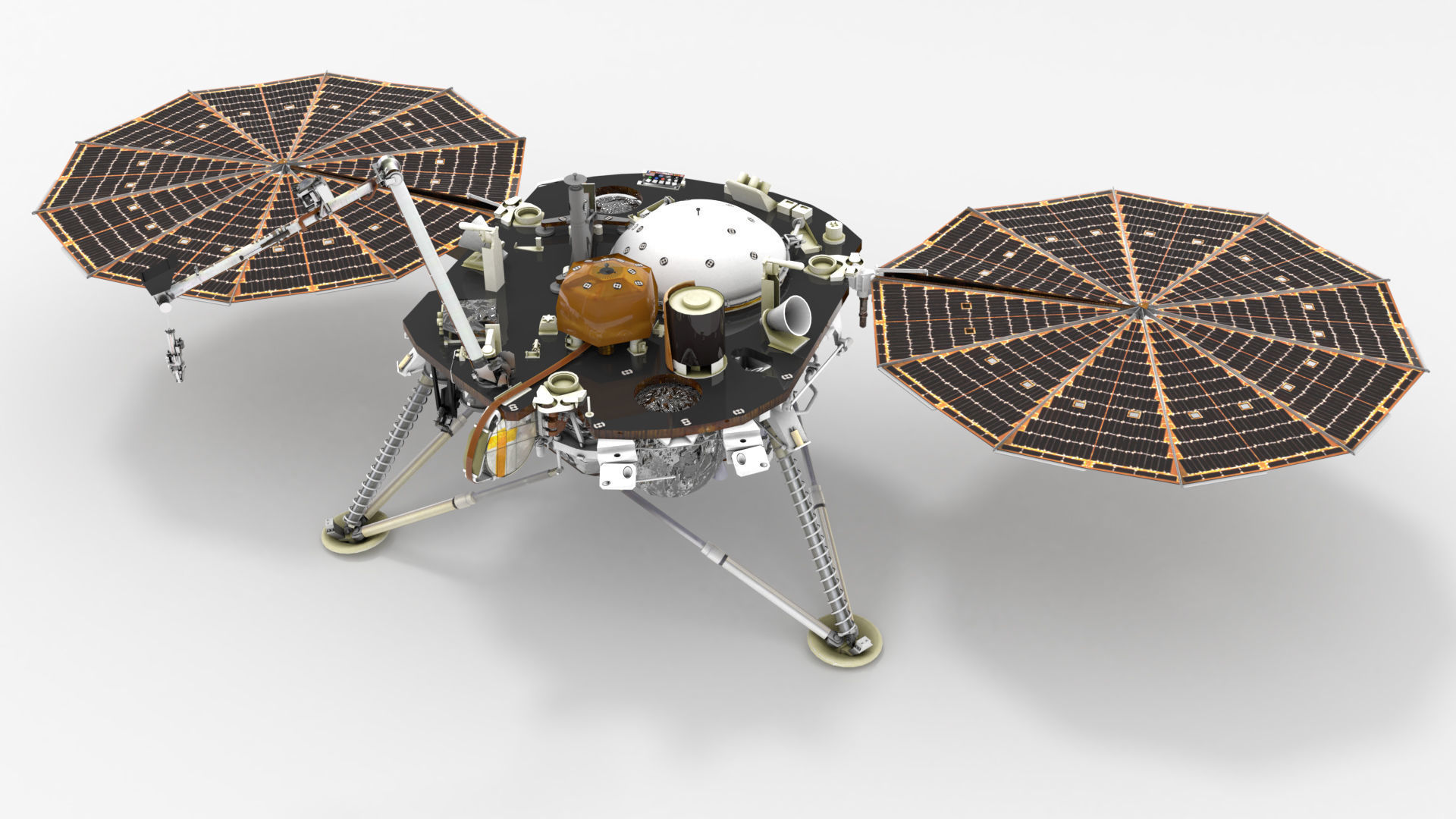 Insight lander Low-poly 3D model_7