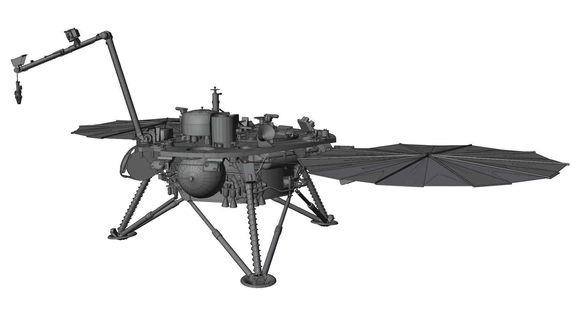Insight lander Low-poly 3D model_17