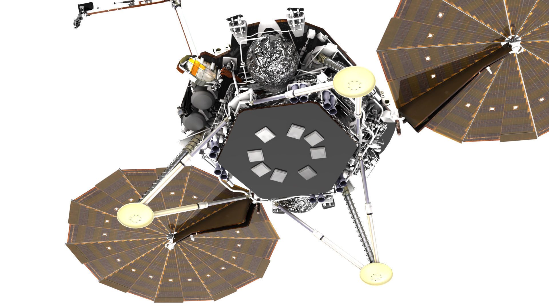 Insight lander Low-poly 3D model_3