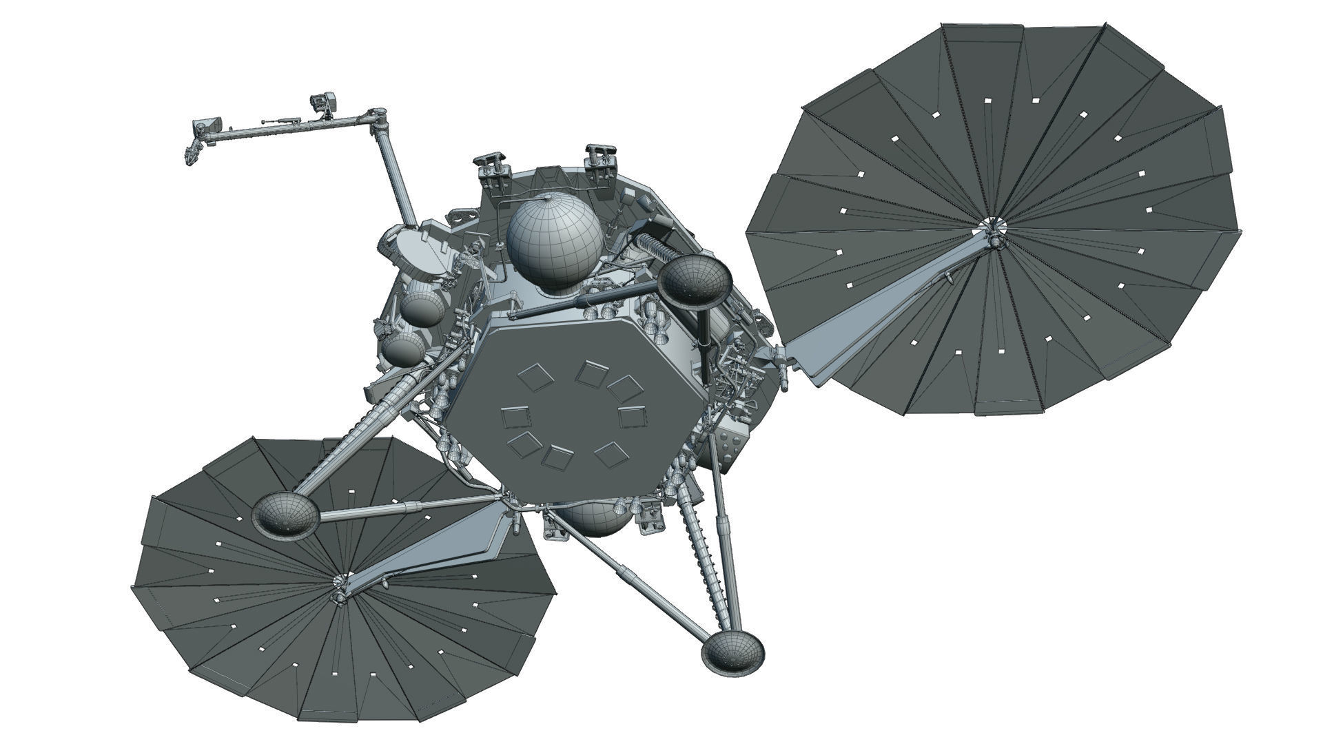 Insight lander Low-poly 3D model_19