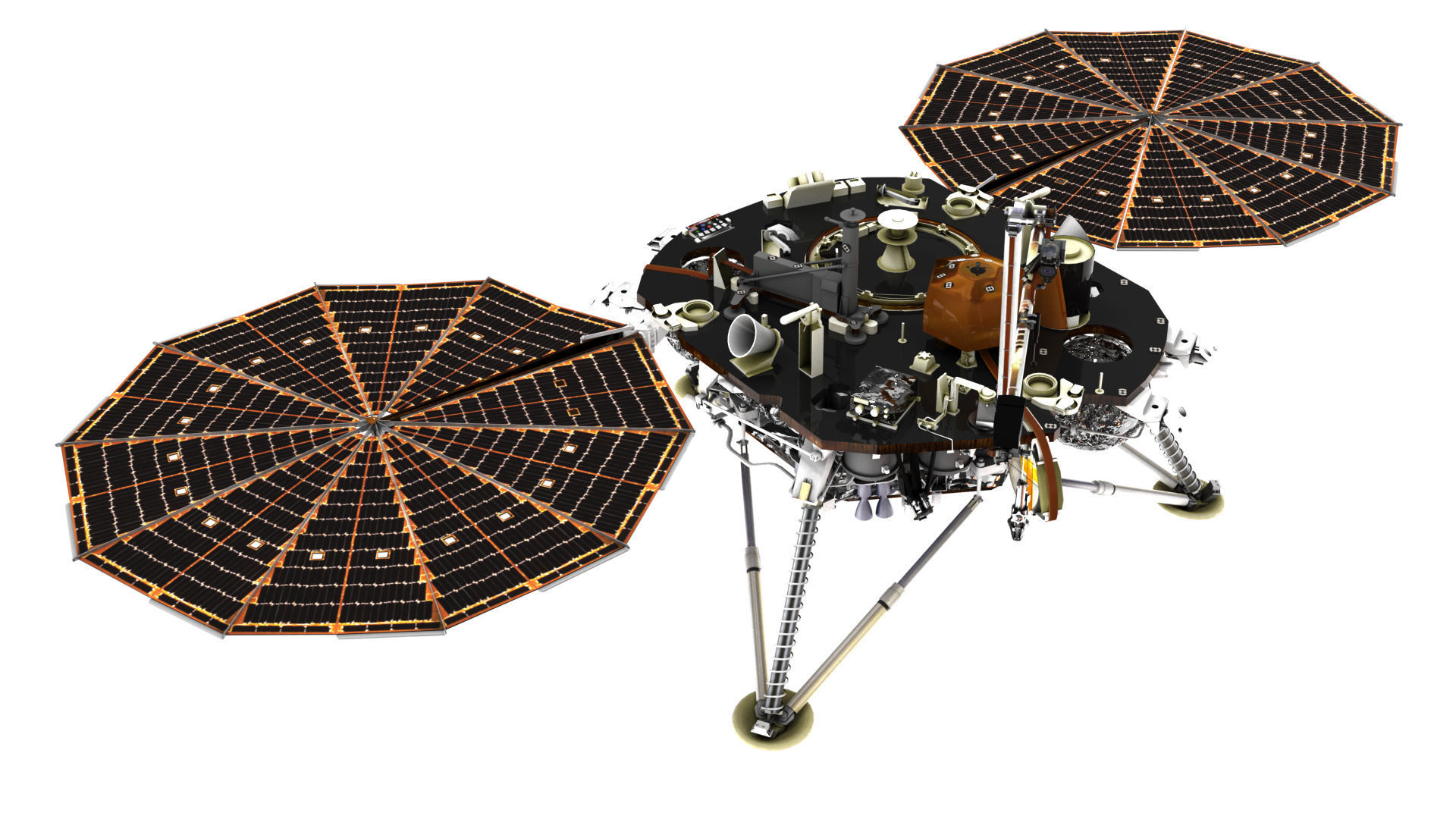 Insight lander Low-poly 3D model_5
