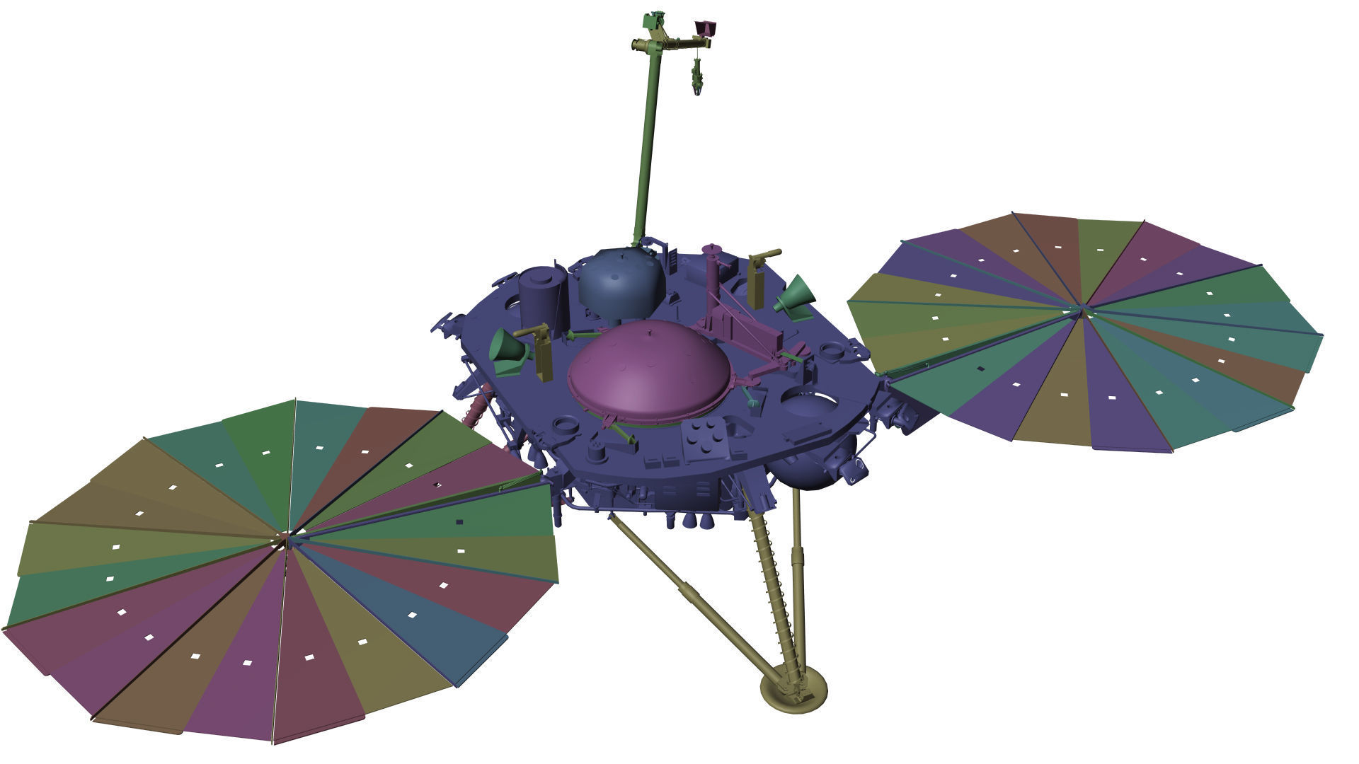 Insight lander Low-poly 3D model_8