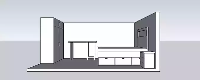 BEDROOM room with bed and desk