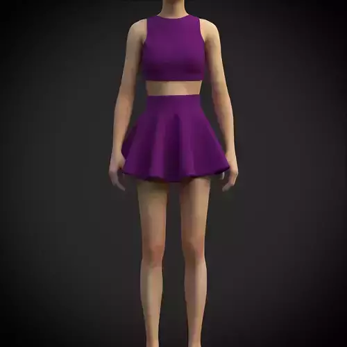Female table tennis outfit - tennis clothing Low-poly 3D model