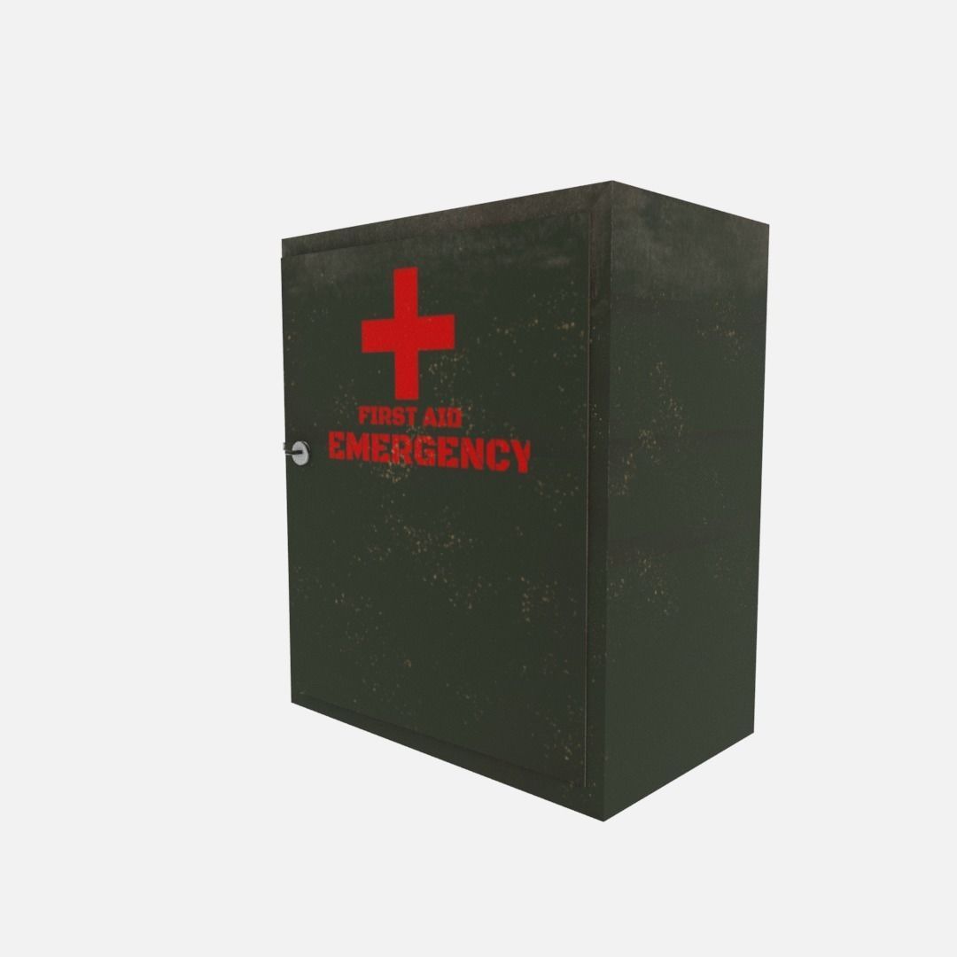 First aid cabinet  Low-poly 3D model_6