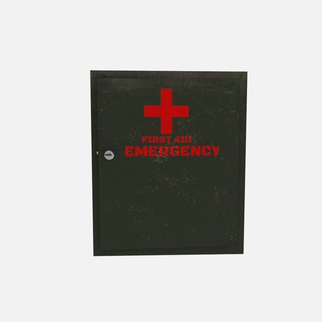 First aid cabinet  Low-poly 3D model_1