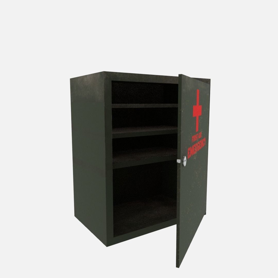 First aid cabinet  Low-poly 3D model_11