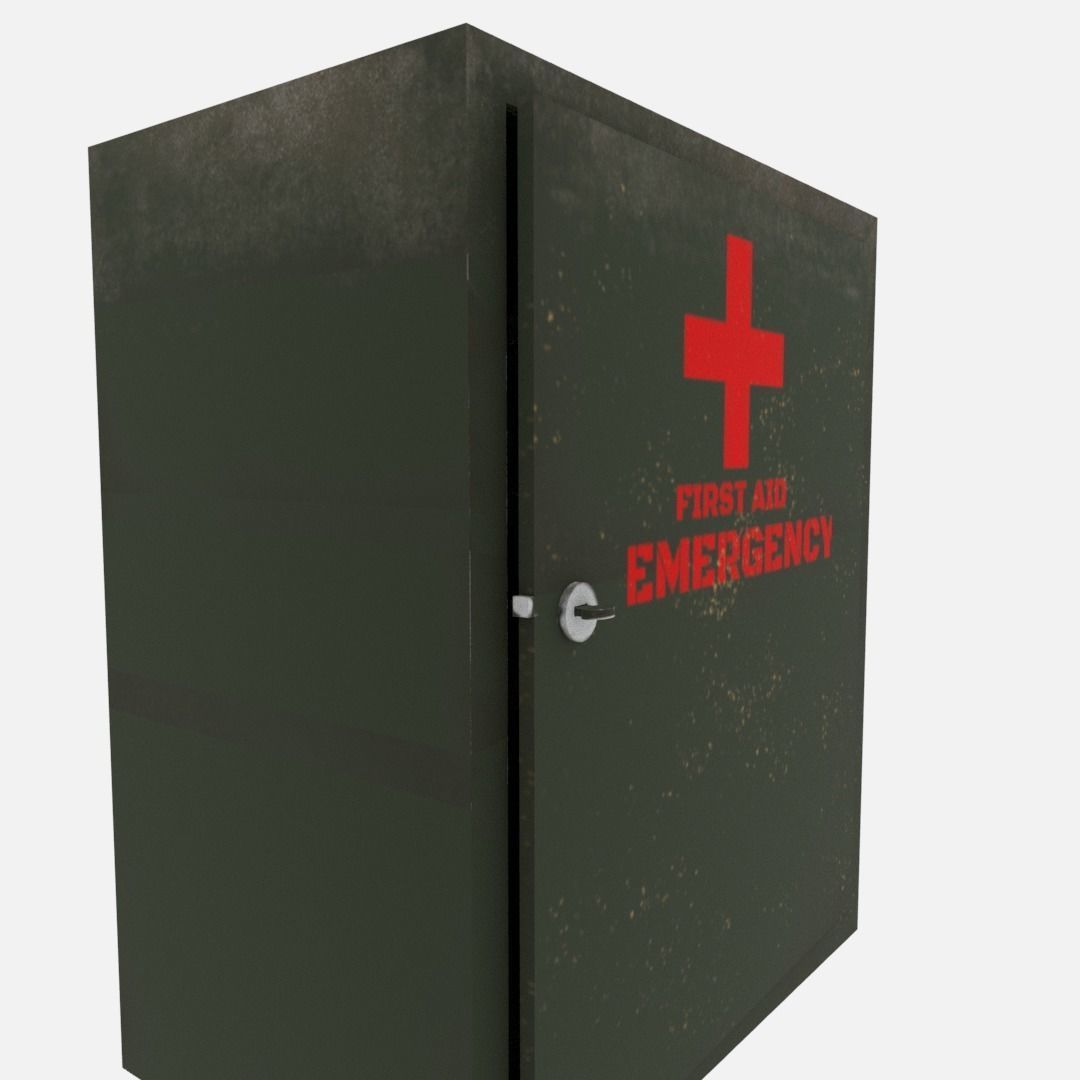 First aid cabinet  Low-poly 3D model_12