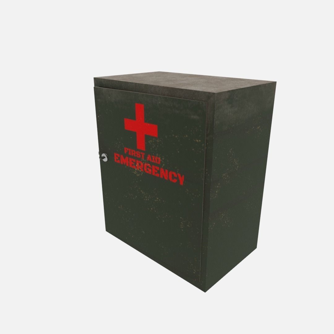 First aid cabinet  Low-poly 3D model_7