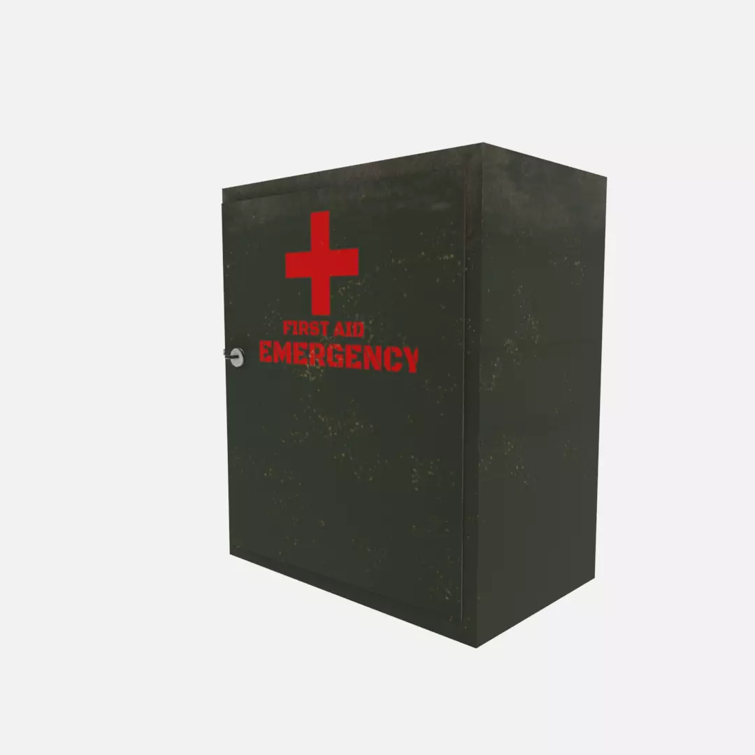 First aid cabinet  Low-poly 3D model_0