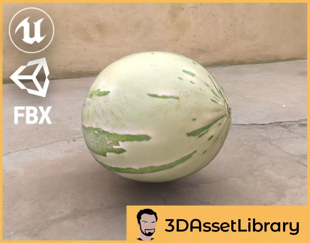 Baby Sugar Melon 3D Scan for Unreal and Unity and FBX Low-poly 3D model_0