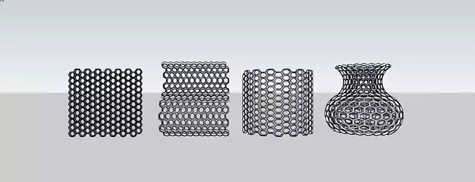 PATTERNS 3 set of wire mesh vases 3D model