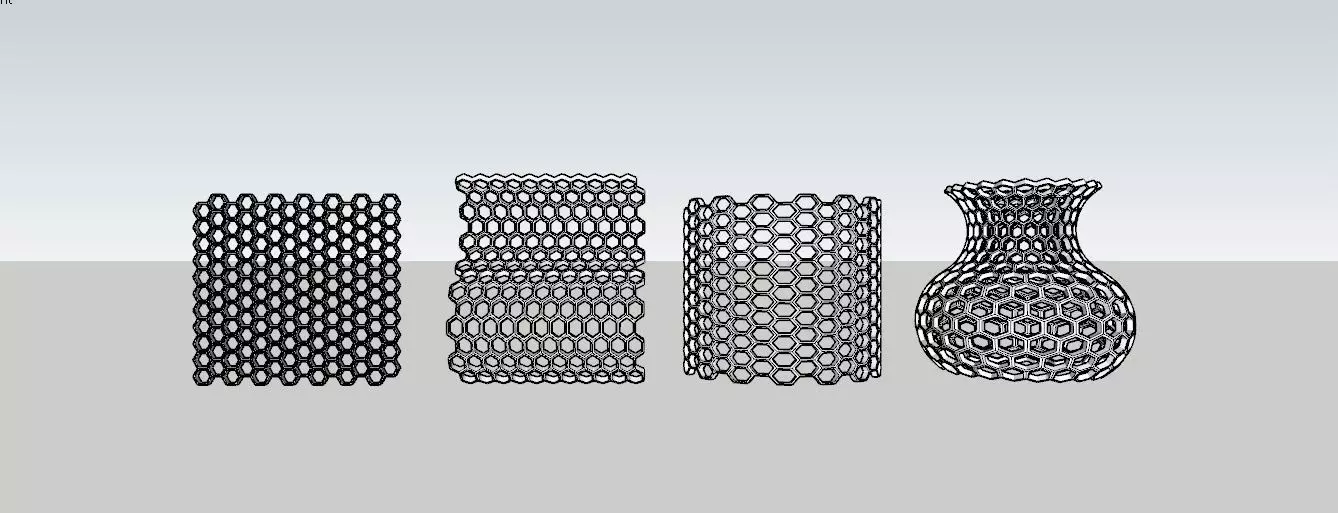 PATTERNS 3 set of wire mesh vases 3D model_0
