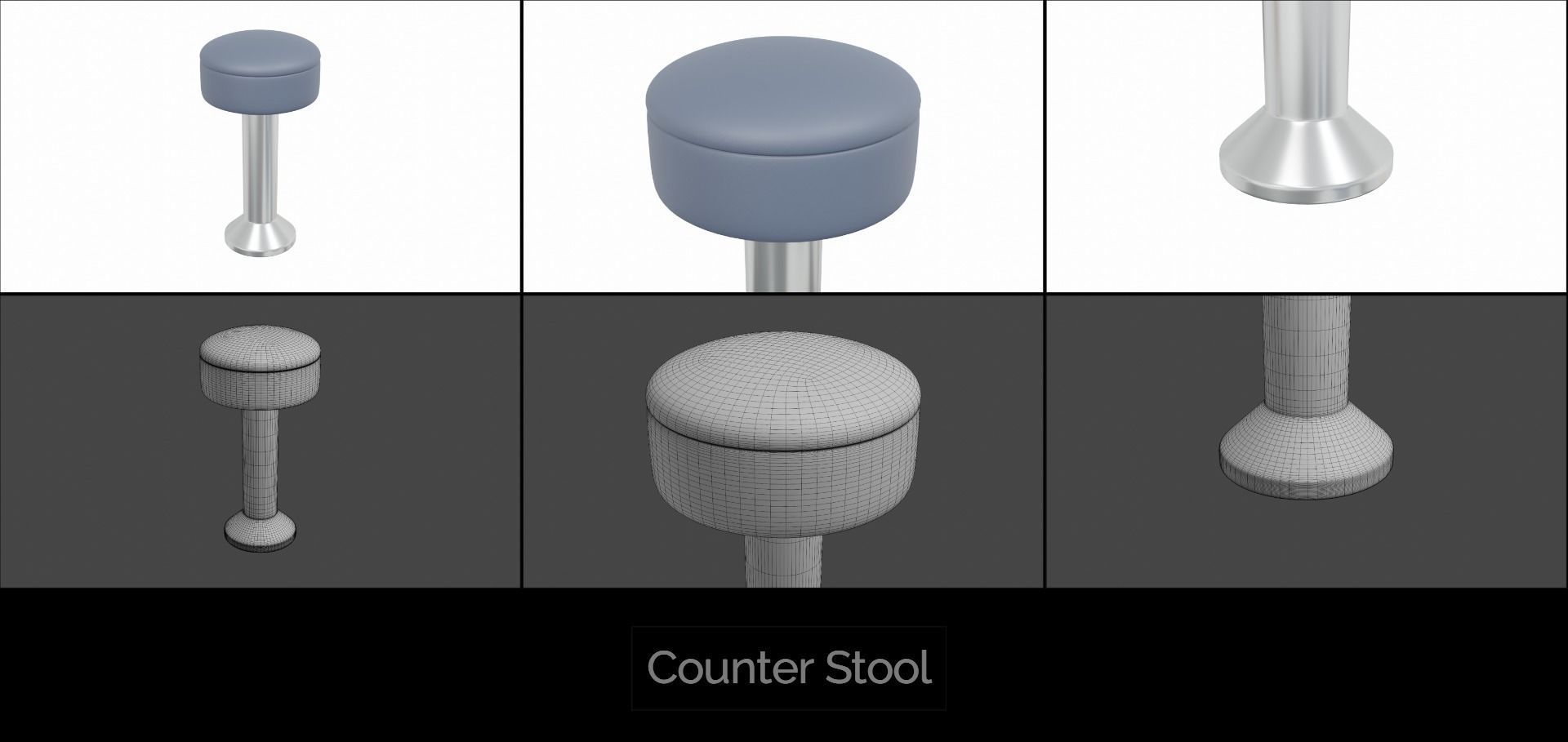 Stool Collection bar leather with studding _19