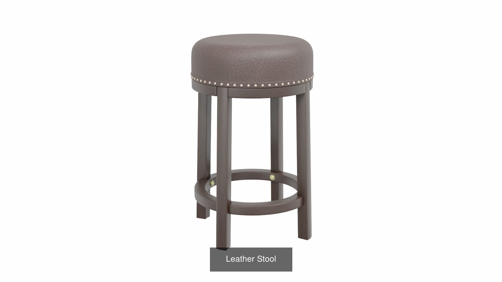 Stool Collection bar leather with studding _14