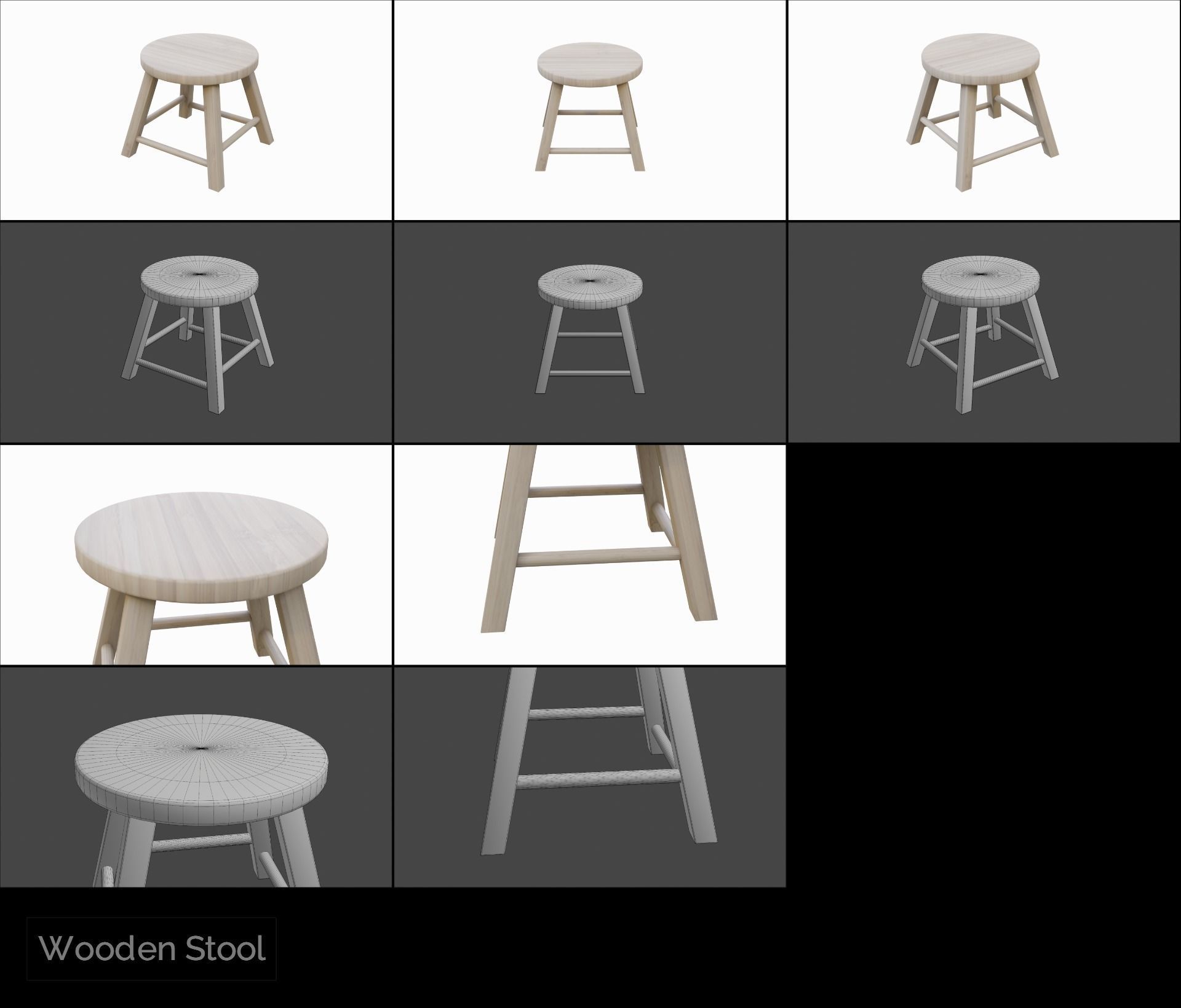 Stool Collection bar leather with studding _24