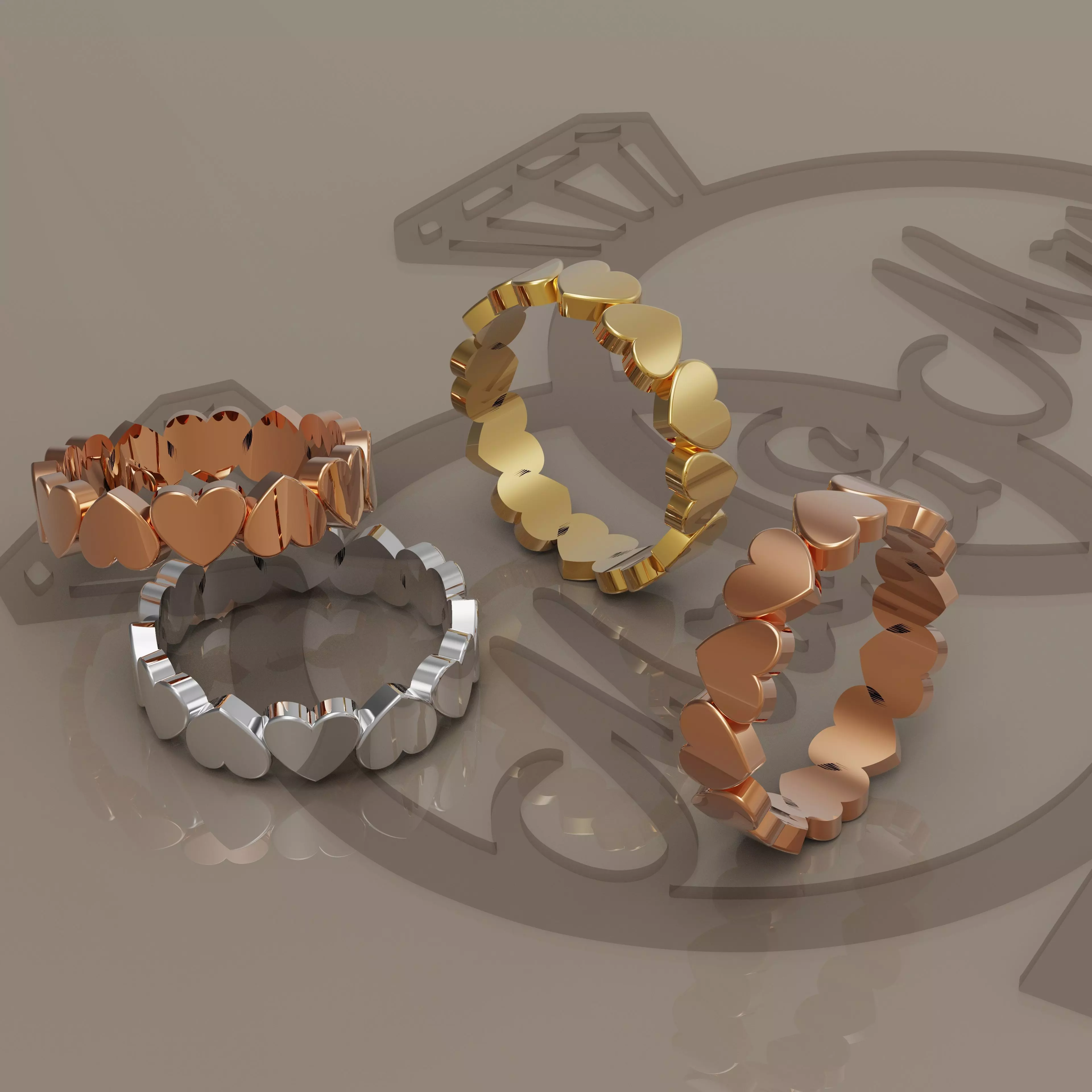 Heart Ring 3D print model_0