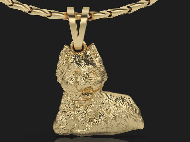 Cute Dog Pendant Silver Gold  Print 3D print model