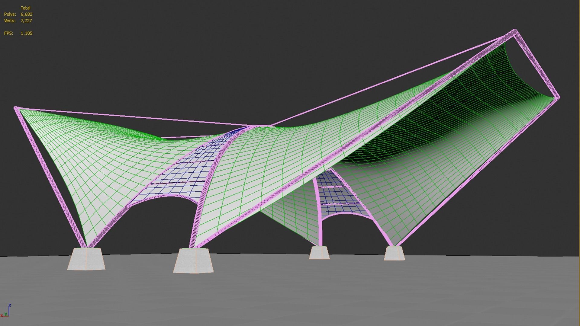 Tensile Fabric Structure -2 3D model_8