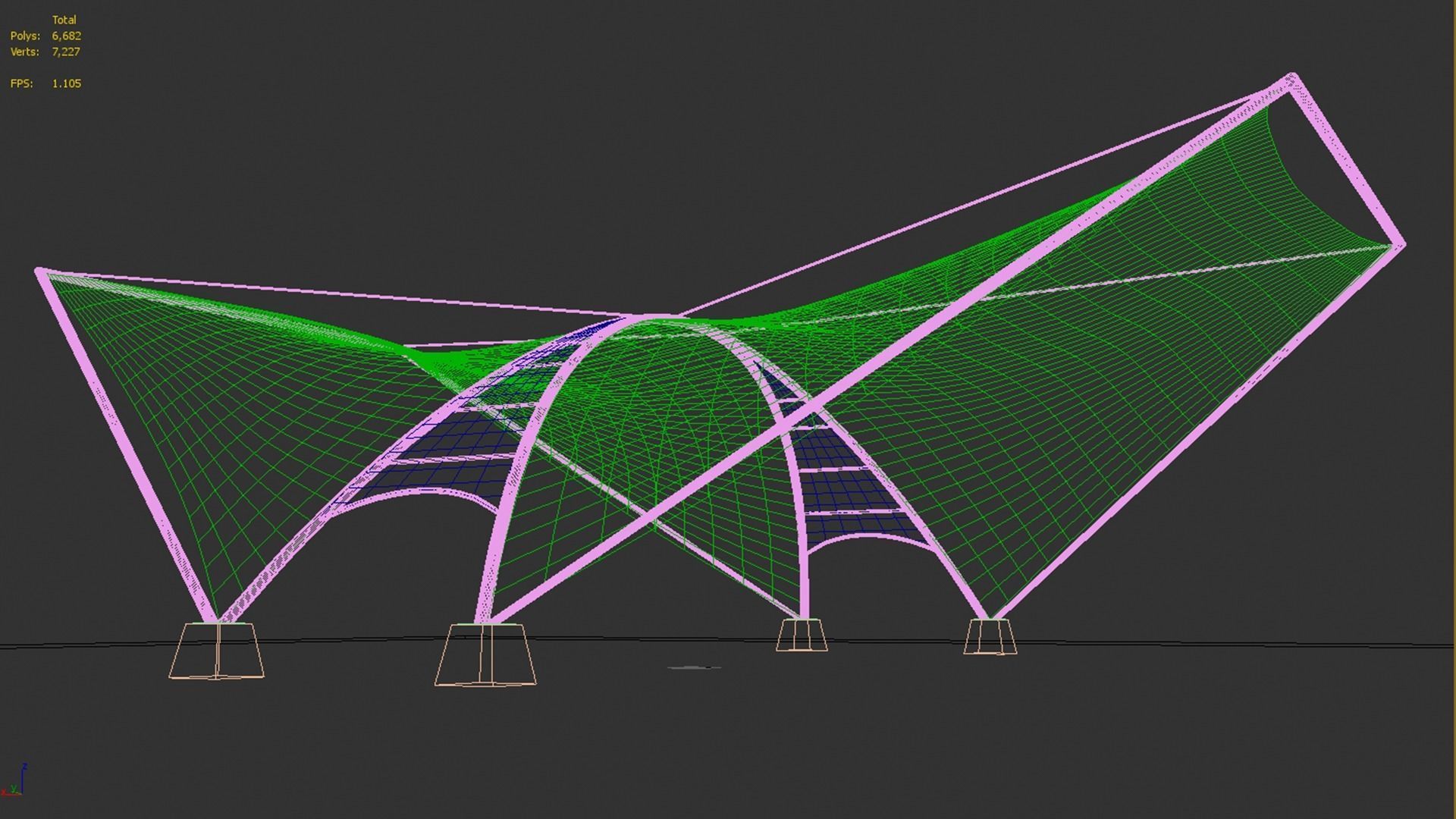 Tensile Fabric Structure -2 3D model_9