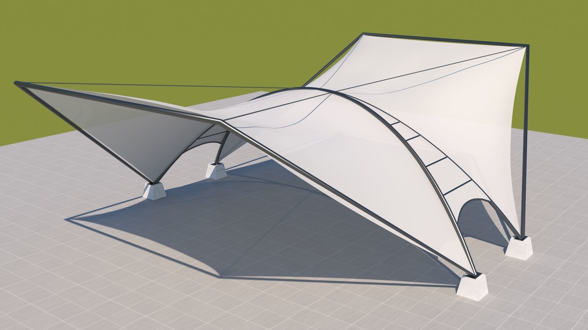 Tensile Fabric Structure -2 3D model_2