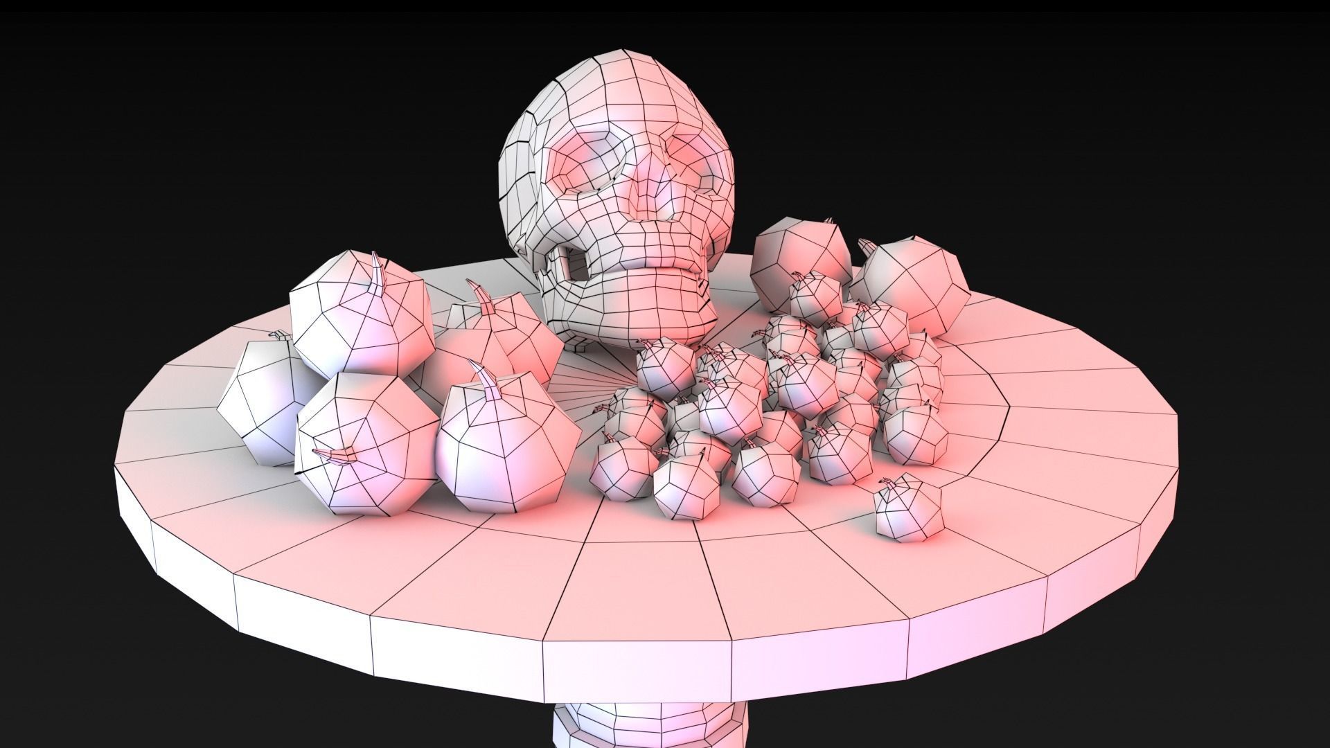 Skull Table  Low-poly 3D model_19