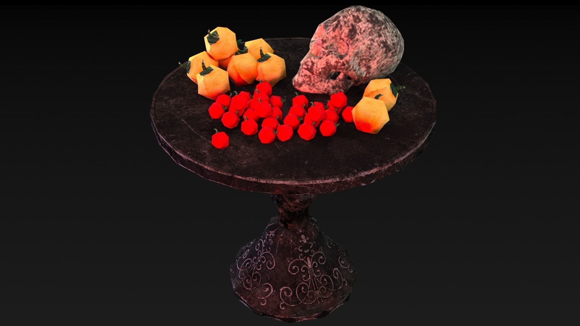 Skull Table  Low-poly 3D model_6
