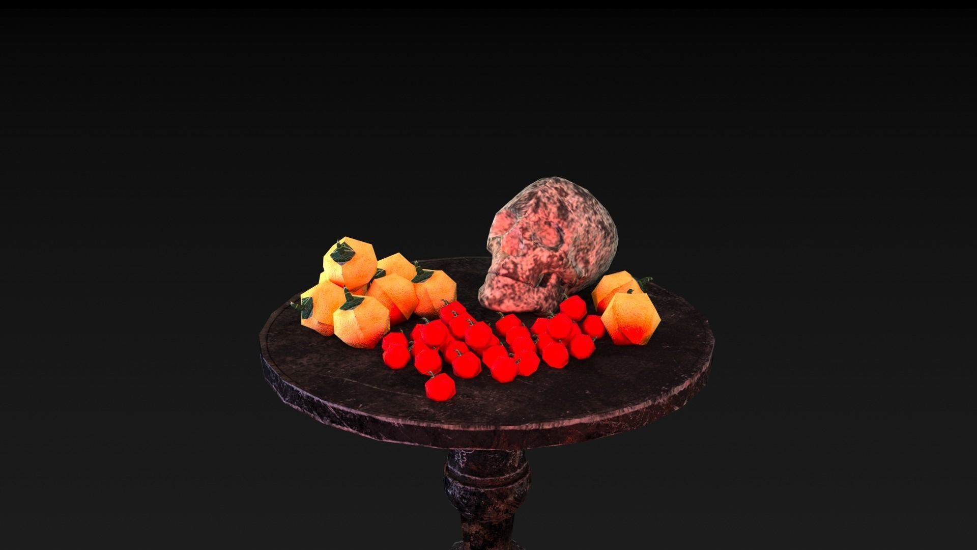 Skull Table  Low-poly 3D model_4