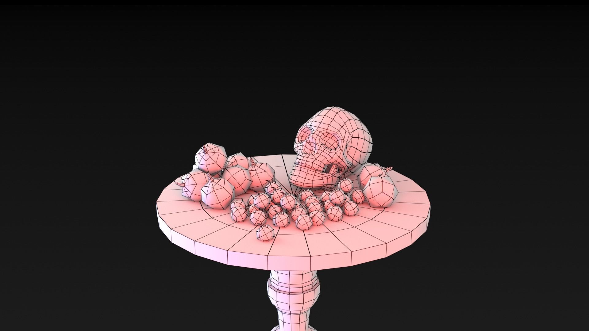 Skull Table  Low-poly 3D model_18