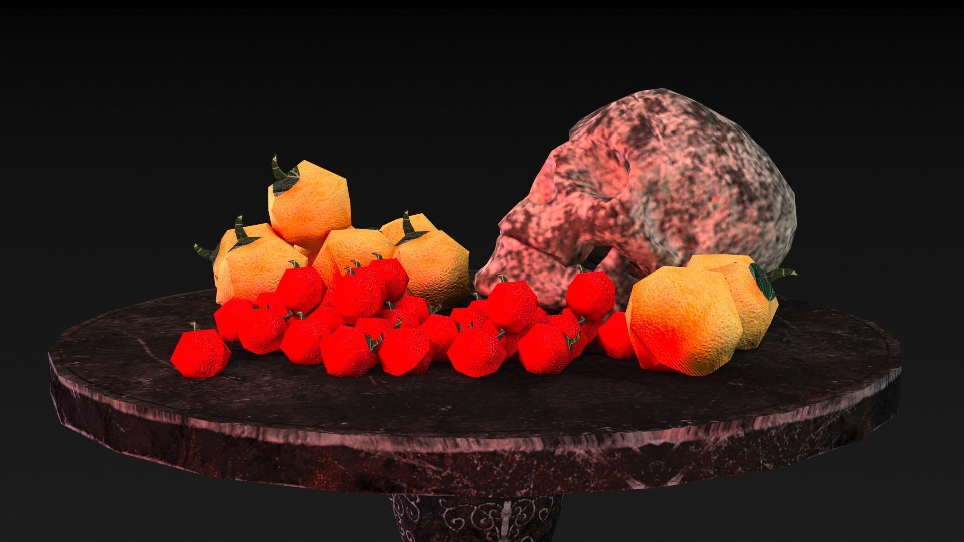 Skull Table  Low-poly 3D model_5