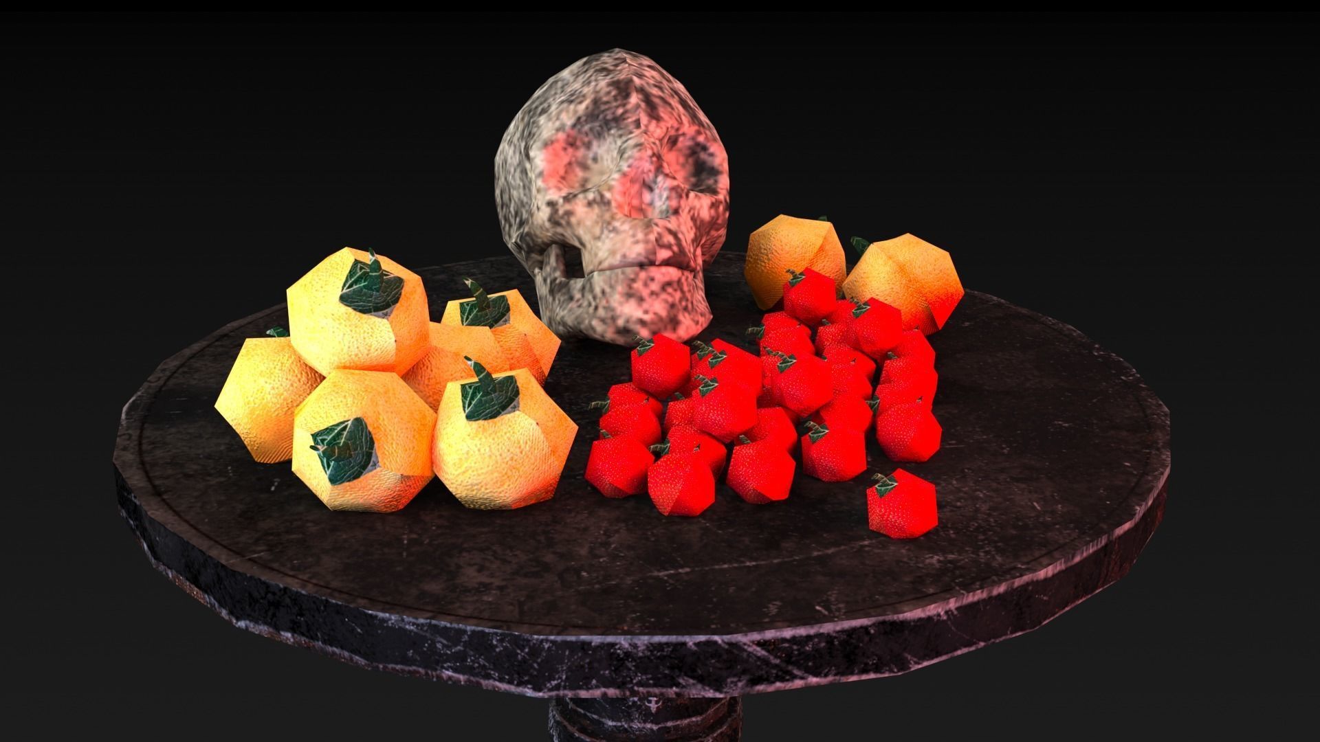 Skull Table  Low-poly 3D model_1
