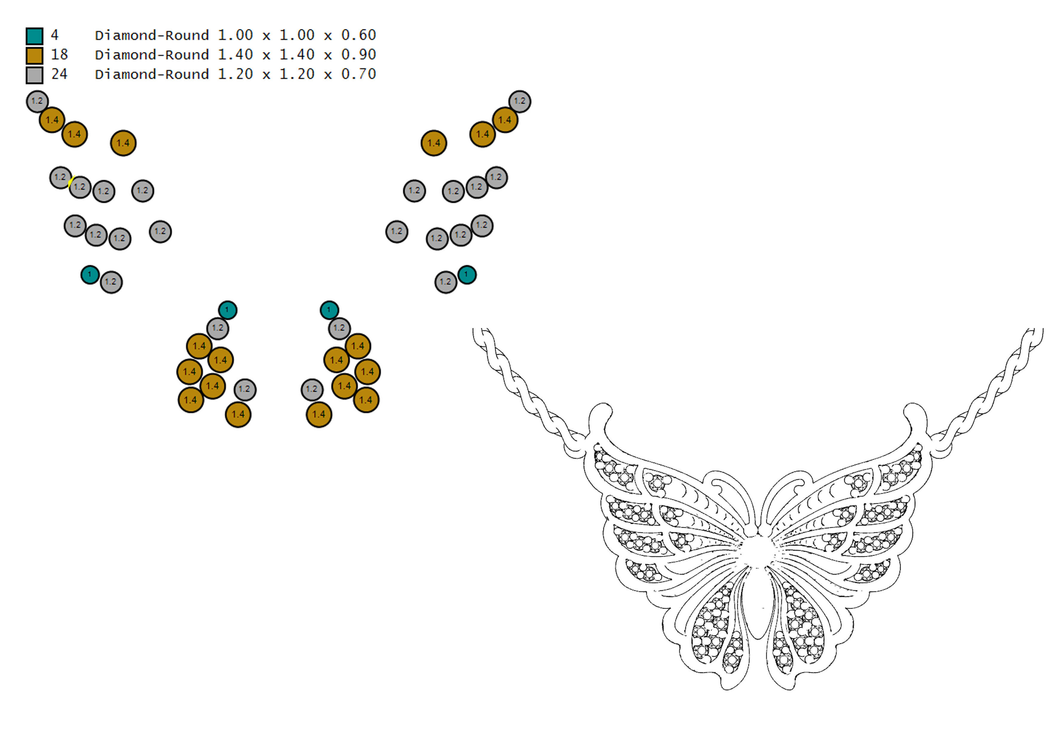 Butterfly pendant 3D print model_3