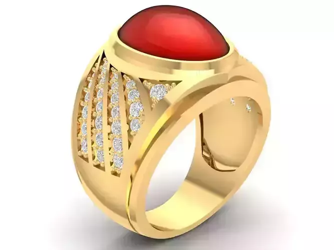 LUCKY RUBY OVAL RING FOR MEN 1022