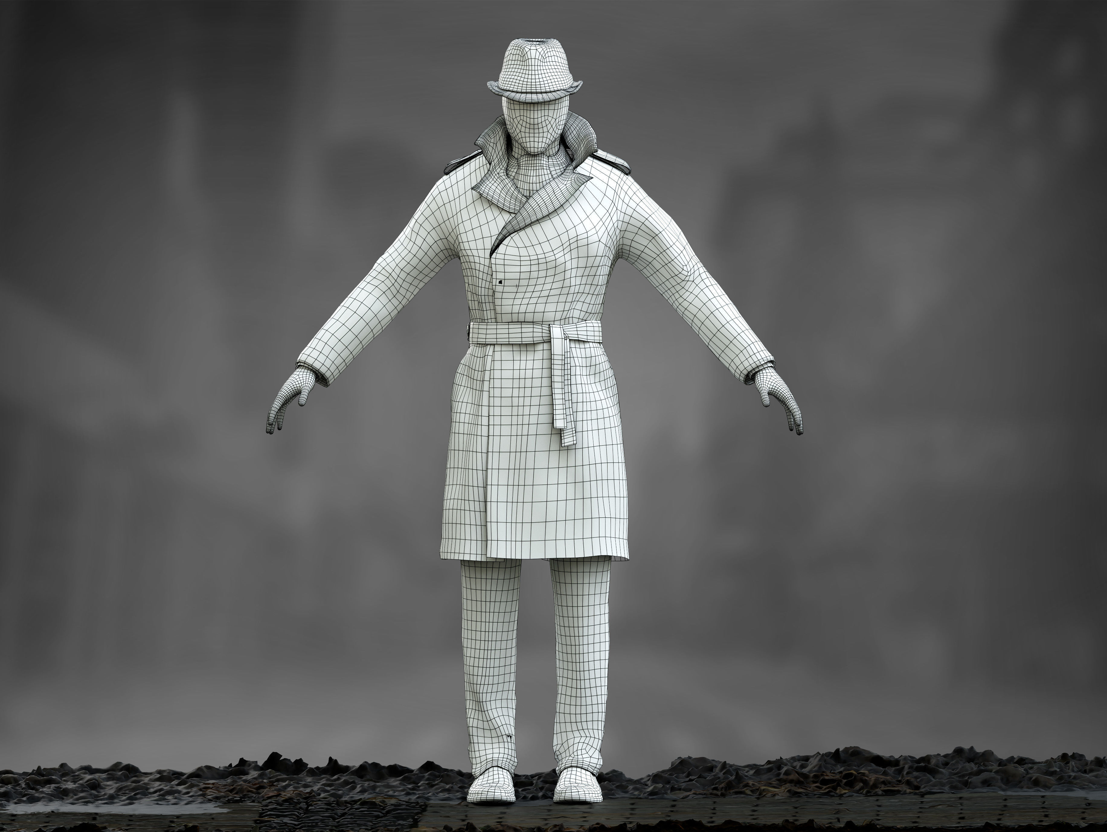 Rorschach  Low-poly 3D model_9