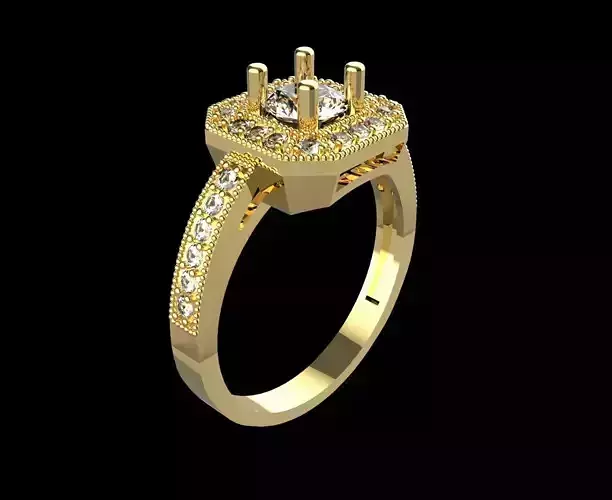 Ring diamont trapezio