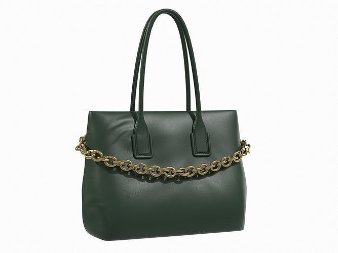 Bottega Veneta Chain Tote Bag Green Low-poly 3D model