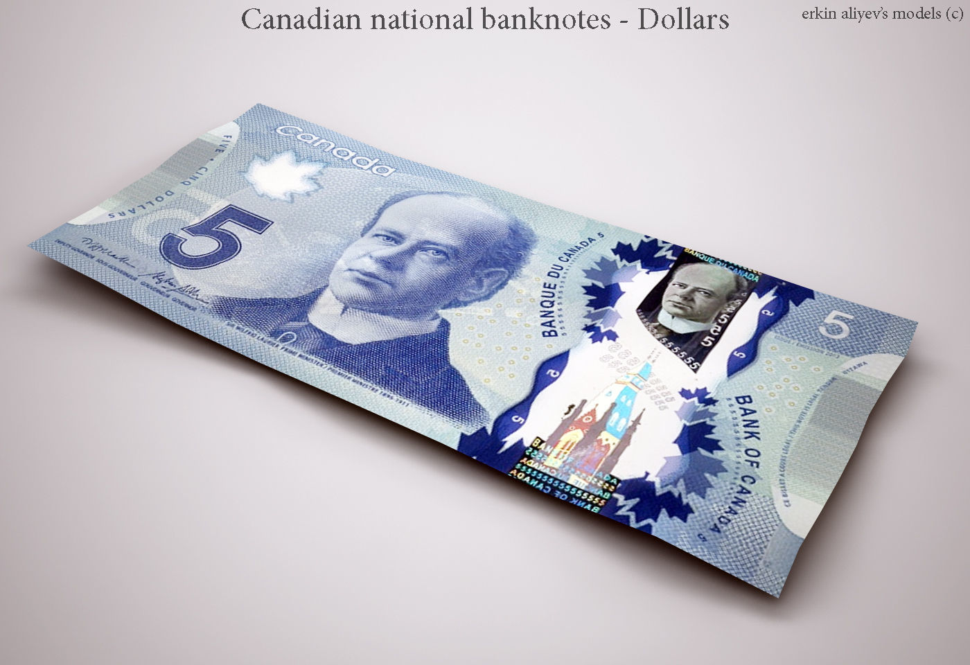 Canadian-Dollars canadian national banknote 3D model_3