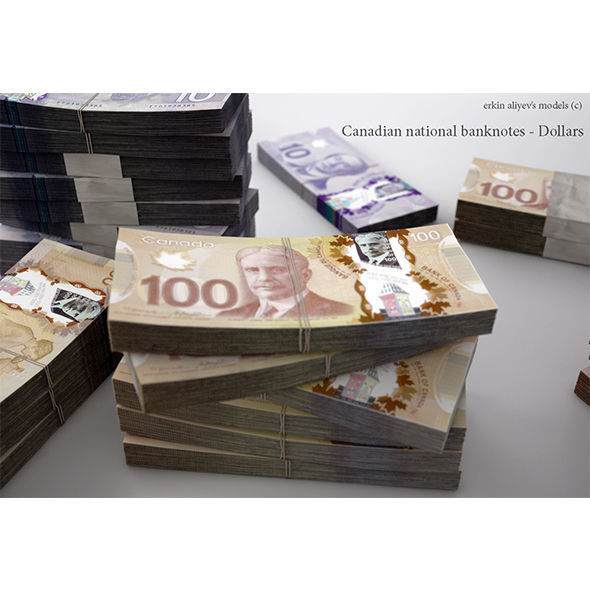 Canadian-Dollars canadian national banknote 3D model_1