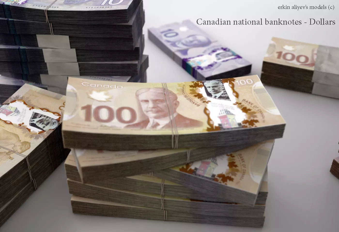 Canadian-Dollars canadian national banknote 3D model_0