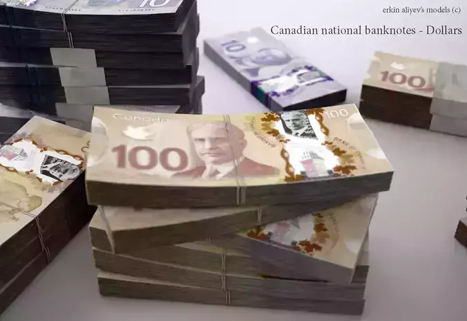 Canadian-Dollars canadian national banknote 3D model
