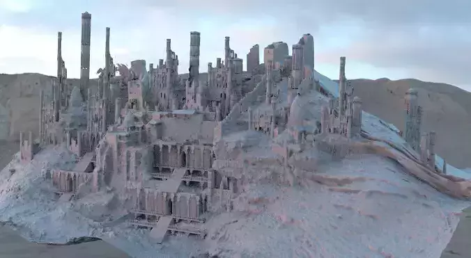 Ancient City For games 3D model 