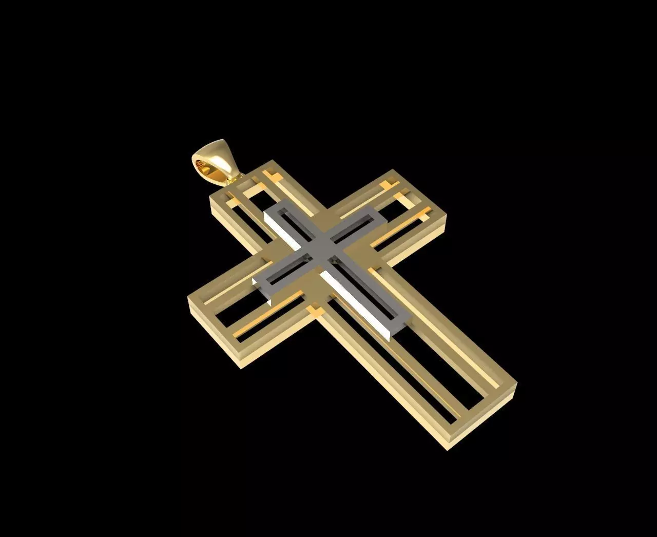 Pingente cruz 3D model_0